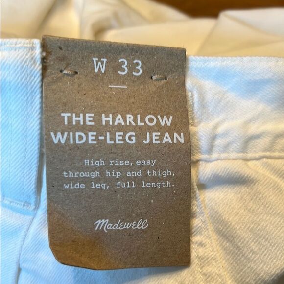 NWT Madewell The Harlow Wide-Leg Jean White 33 - Picture 2 of 8